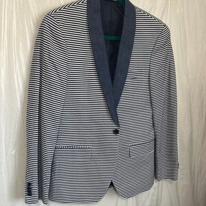 Tommy Hilfiger Navy and White Striped Blazer